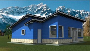 Render casa en Steel framing